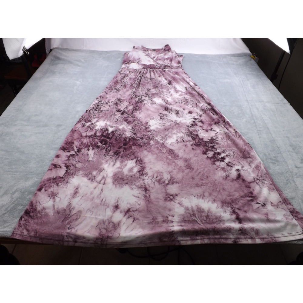 Woosea Maxi Dress Women's Large Purple/Pinkish/White Tie Dye Sleeveless‎